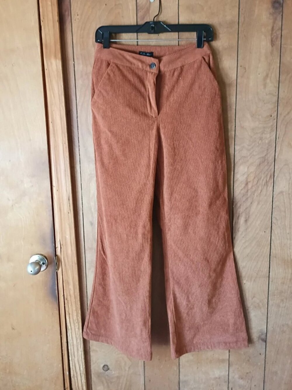 Hunter & Brown Brown Corduroy Pants Women’s XS Polyester Wide Leg